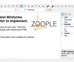 Zoople HTML Editor .NET for Winforms v1.5.1.2 + Licnese Key